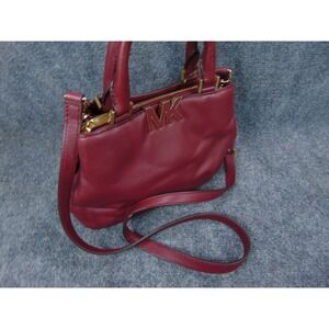 Michael Kors Ava Purse Burgundy Red Leather Zip Top Satchel Handbag Convertable